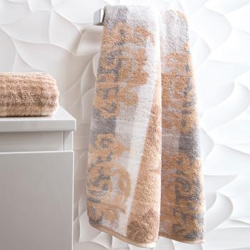 Полотенце топ жаккардовое махровое 80х150 Cawo Noblesse Cashmere Jacquard 1057 33 - Бежевое