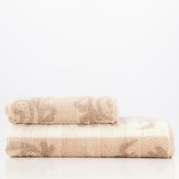 Полотенце премиум жаккардовое махровое 50х100 Cawo Noblesse Cashmere Jacquard 1057 33 - Бежевое