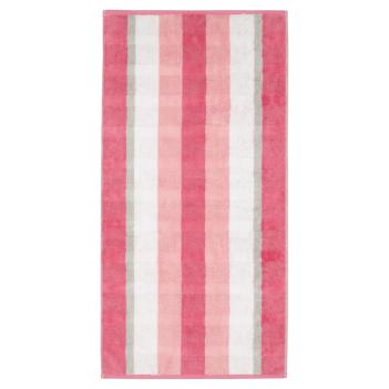 Полотенце в полоску махровое 50х100 Cawo Noblesse Stripe 1087 22 - Розовое