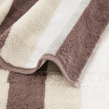 Полотенце в яркую полоску махровое 30х50 Cawo Noblesse Stripe 1087 30 - Бежево-коричневое