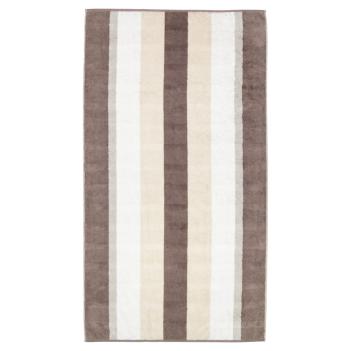 Полотенце в полоску махровое 80х150 Cawo Noblesse Stripe 1087 30 - Бежево-коричневое