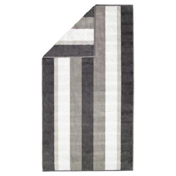 Полотенце Германия хлопковое в полоску махровое 80х160 Cawo Noblesse Stripe 1087 77 - Серое