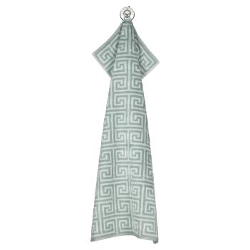 Полотенце греческий узор меандр махровое европа люкс 50х100 Cawo Noblesse Elegance Allover 1088 44 - Зеленое