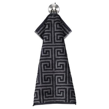 Полотенце греческий узор меандр махровое 30х50 Cawo Noblesse Elegance Allover 1088 97 - Черное