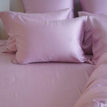 Постельное белье Премиум сатин евро (200х220; 50х70 - 2 шт; 180х200х40) Lilac Brilliant Grass - Лиловое от German Grass