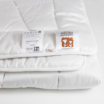 Одеяло детское премиум стеганое окантованное 100х1 100х150 Baby Cotton Grass хлопок / лён - всесезонное light (250 гр.)