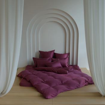 Постельное белье евро (200х220; 70х70 - 2 шт; 180х200х40) Purple Brilliant Grass - Пурпурный от German Grass