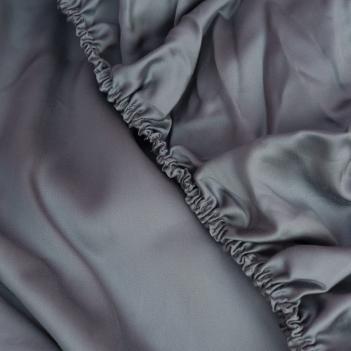 Постельное белье евро (200х220; 50х70 - 2 шт; 70х70 - 2 шт; 160х200х40) Grey Brilliant Grass - Серое отделка простыни