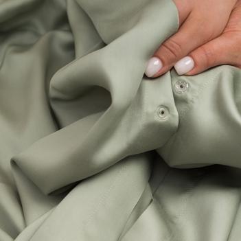 Постельное белье семейное (150х200 - 2 шт; 50х70 - 2 шт; 160х200х40) Olive Brilliant Grass - Оливковый с пододеяльником на кнопках