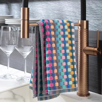 Полотенце немецкое махровое для кухни Cawo Home 50х50 Confetti Karo 2021 12 - Разноцветное