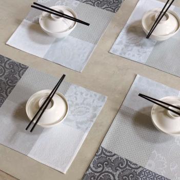 Скатерть дорогая с водоотталкивающим покрытием 175x250 Kyoto - Серый Le Jacquard Francais (Жаккард Франсе) 