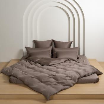 Простыня на резинке из тенселя (160х200х40) Havana Brown Brilliant Grass - Коричневая от German Grass