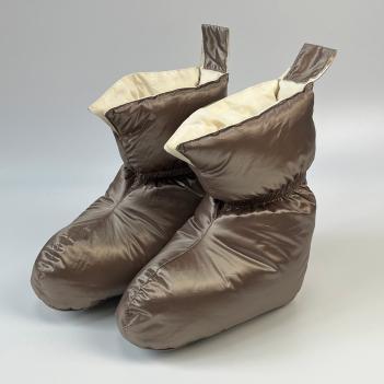 Пуховые тапочки туристические (Сапожки-носочки) 40/45 Comfort Socks Travel Grass - Молочный шоколад