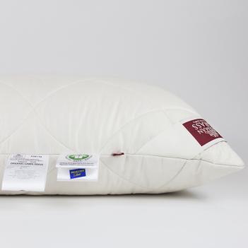 Подушка натуральная эко стеганая 50х70 Organic Linen Grass  лён / хлопок - регулируемая (800 гр.)