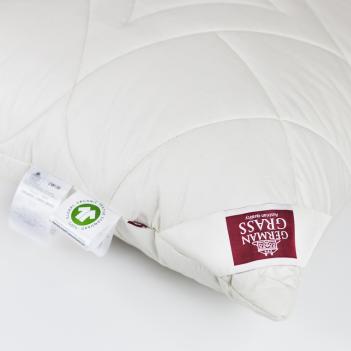 Подушка стеганая 70х70 Organic Linen Grass  лён / хлопок - регулируемая (1100 гр.) Холлофайбер