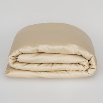 Постельное белье евро (200х220; 50х70 - 2 шт; 160х200x40) Vanilla Brilliant Grass - Бежевое премиум сатин