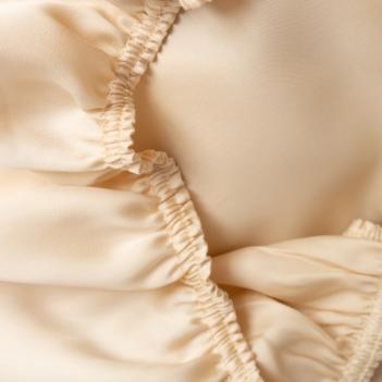 Постельное белье евро (200х220; 50х70 - 2 шт; 180х200x40) Vanilla Brilliant Grass - Бежевое отделка простыни