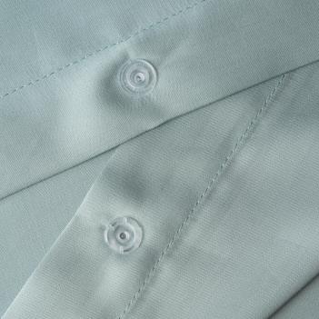 Постельное белье евро (200х220; 50х70 - 2 шт; 180х200x40) Sea Wave Brilliant Grass - Бирюзовое с пододеяльником на кнопках