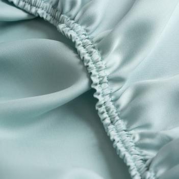 Постельное белье евро (200х220; 50х70 - 2 шт; 180х200x40) Sea Wave Brilliant Grass - Бирюзовое отделка простыни
