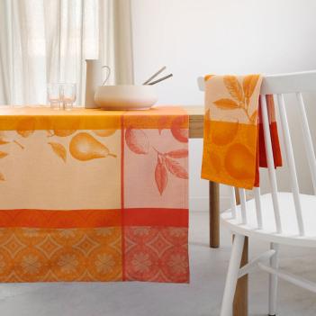 Салфетка столовая 58x58 Arriere-pays - Оранжевая от Le Jacquard Francais (Жаккард Франсе) хлопковая