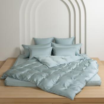 Постельное белье семейное (150х200 - 2 шт; 50х70 - 2 шт; 240х260) Sea Wave Brilliant Grass - Бирюзовое от German Grass