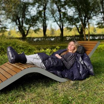 Пуховые тапочки туристические (Сапожки-носочки) 40/45 Comfort Socks Travel Grass - nk Темно-Синий в подарок на новый год