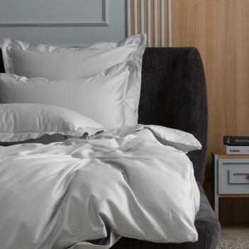 Пододеяльник элитный на пуговицах полуторный (140х205) Ash Grey Allure Grass 100% Египетский хлопок - Светло-серый