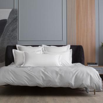Наволочки премиум с узким кантом (50х90 - 2 шт.) Alpine Ash Grey Allure Grass - Белый / Светло-серый