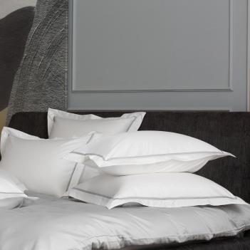 Наволочки с узким декоративным кантом (50х70 - 2 шт.) Alpine Ash Grey Allure Grass - Белый / Светло-серый