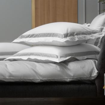 Наволочки с широкой декоративной отделкой (50х70 - 2 шт.) Alpine Ash Grey Allure Grass - Белый / Светло-серый от German Grass