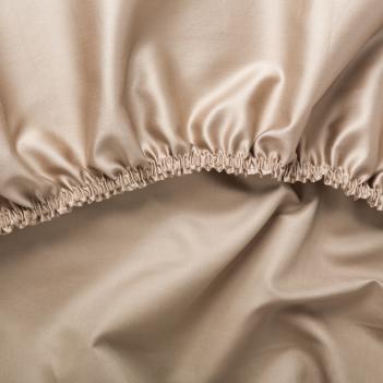 Простыня на резинке (180х200х40) Caramel Beige Allure Grass 100% Египетский хлопок - Карамельно-бежевый