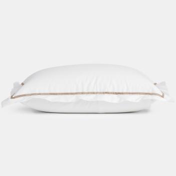 Наволочки с узким кантом (50х70 - 2 шт.) Alpine Caramel Beige Allure Grass - Белый / Карамельно-бежевый от German Grass