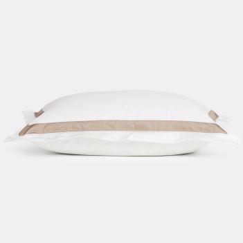 Наволочки с широкой декоративной отделкой (50х70 - 2 шт.) Alpine Caramel Beige Allure Grass - Белый / Карамельно-бежевый