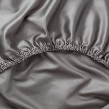 Простыня на резинке (160х200х40) Graphite Allure Grass 100% Египетский хлопок - Темно-серый
