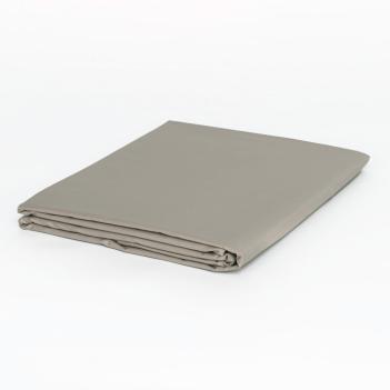 Простыня сатин однотонная плоская 240х260 Silver Palette Grass - Серебристо-бежевая