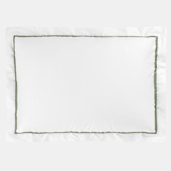 Элитный наволочки с узким кантом (50х70 - 2 шт.) Alpine Pine Green Allure Grass - Белый / Хвойно-зеленый