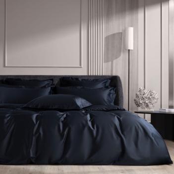 Простыня плоская розово-бежевая плоская (240х260) Dark Onyx Allure Grass - Черная с синеватым отливом