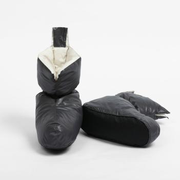 Пуховые тапочки теплые туристические (Сапожки-носочки) 36/39 Comfort Socks Travel Grass -Graphite Темно-серый