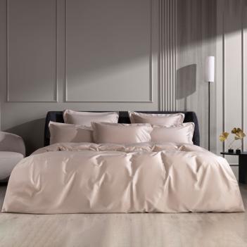 Пододеяльник элитный полуторный (150х200) Nude Pink Allure Grass - Розовато-бежевый с жемчужным блеском