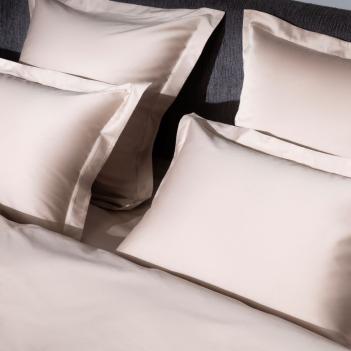 Простыня шелковистая на резинке (180х200х40) Nude Pink Allure Grass - Розовато-бежевый с жемчужным блеском