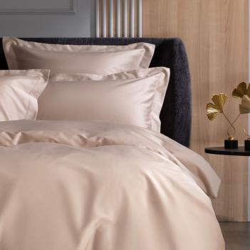 Простыня премиум класса на резинке (180х200х40) Nude Pink Allure Grass - Розовато-бежевый с жемчужным блеском