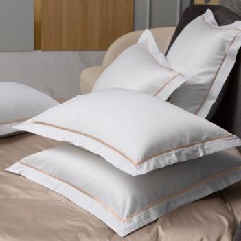 Наволочки с узким кантом (50х70 - 2 шт.) Alpine Nude Pink Allure Grass - Белый / Розовато-бежевый с жемчужным блеском