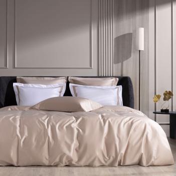 Наволочки изысканные с широкой отделкой (50х70 - 2 шт.) Alpine Nude Pink Allure Grass - Белый / Розовато-бежевый с жемчужным блеском