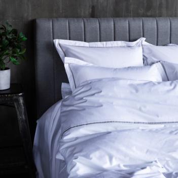 Постельное белье белое 200х220 Salzburg Noble Pearl Grass - без простыни