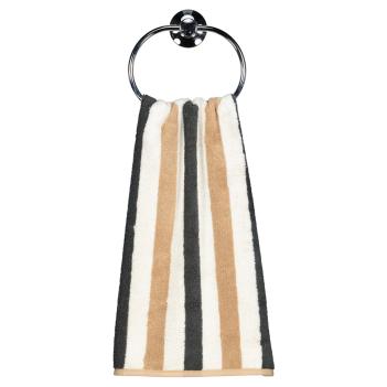 Полотенце полосатое махровое 50х100 Cawo Coast Stripes 6213 37 - Серый / Бежевый Германия