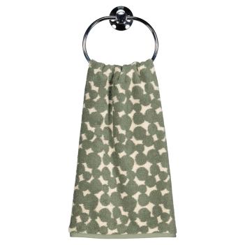 Полотенце дорогое с кругами галька махровое 50х100 Cawo Loft Pebbles 6224 34 - Оливковый из Германии