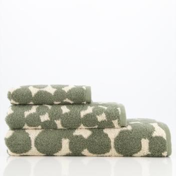 Полотенце премиум с кругами галька махровое 50х100 Cawo Loft Pebbles 6224 34 - Оливковый