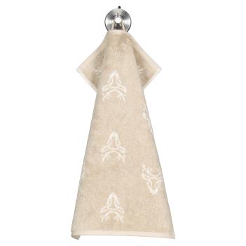 Полотенце зимний дизайн с оленями махровое 30х50 Cawo Alpenchic Edition Allover 6229 33 - Бежевый