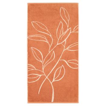 Полотенце двустороннее двухцветное с цветочным контуром 50х100 Atelier Floral 6239 33 - Медный