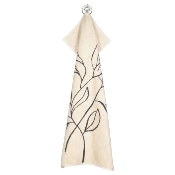 Полотенце двухцветное с цветочным контуром 70х140 Atelier Floral 6239 37 - Бежевый / Темно-серый
